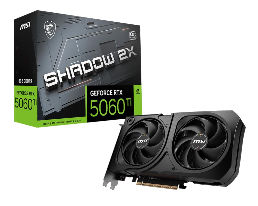 MSI RTX 5060 Ti Shadow 2X OC Plus 8GB GDDR7 Graphics Card