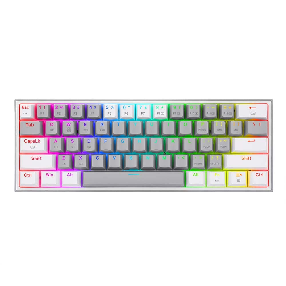 Redragon K616 Fizz PRO 60% 3-Mode Wired, 2.4Ghz Wireless (White)