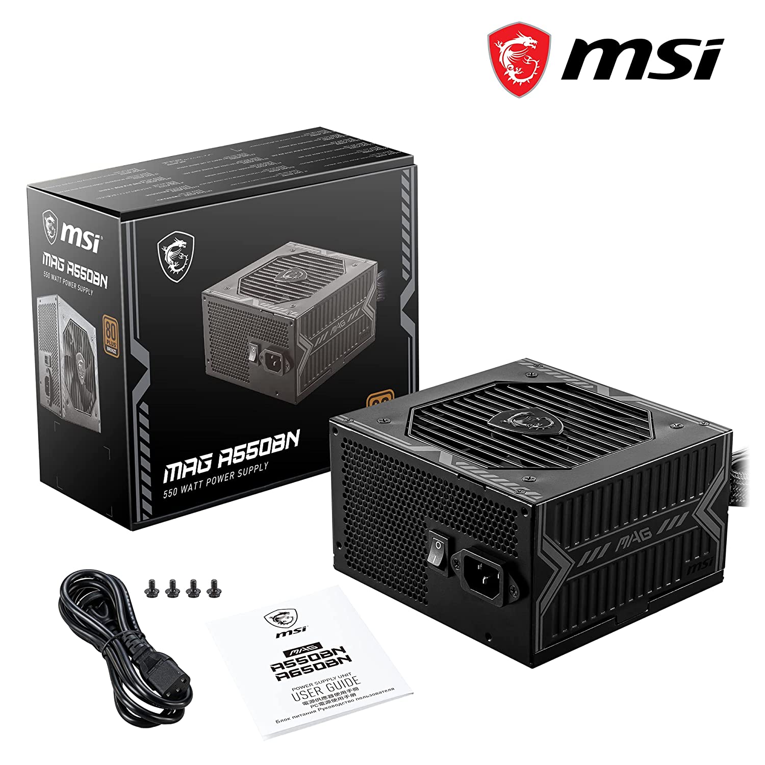 81KW4c7oi0L._SL1500_.jpg MSI MAG A550BN 550 Watt 80 Plus Bronze - Image 1